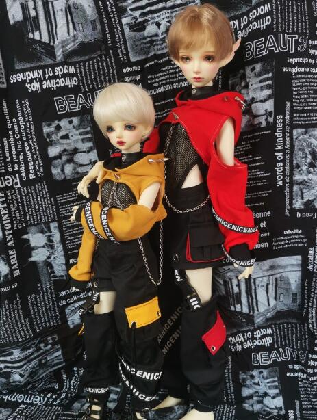 Sketch shirt punk set (red: 4 minutes MSD/MDD) | bjd outfit | Item