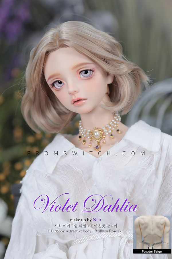 SHIHO Head : Make Up -Violet Dahlia（Powder Beige Skin) -BJD PARTS