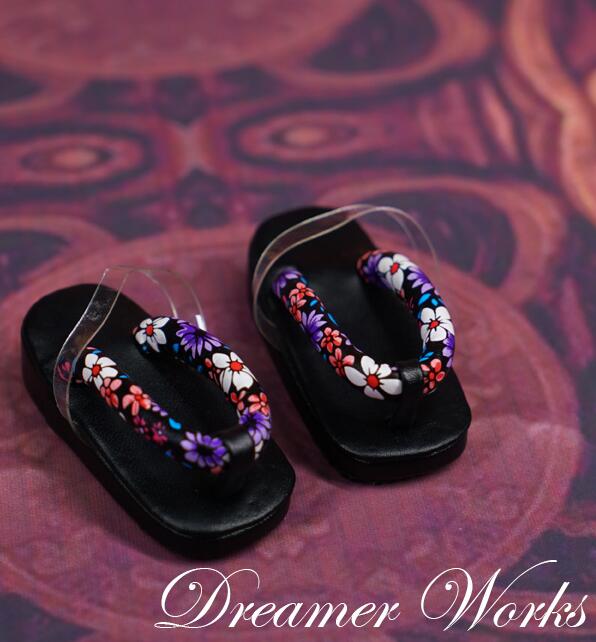 Floral tail clogs (black: 1/4) [MSD/MDD] | Item in Stock | SHOES