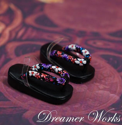 Floral tail clogs (black: 1/3) [SD/DD] | Item in Stock | SHOES