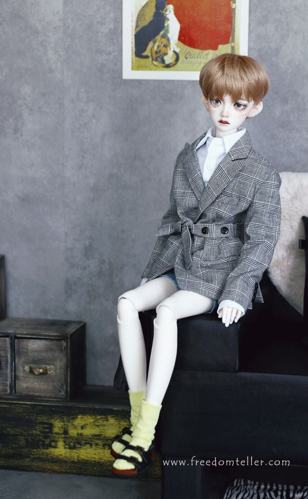 Overfit Jacket (Belted)grey check 3.7 body -48cm [Limited Time] | Preorder | OUTFIT