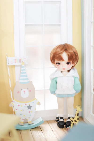 [Chibi/Pocket] Raglan Hoodie 7 Color -White X Mint | Preorder | OUTFIT