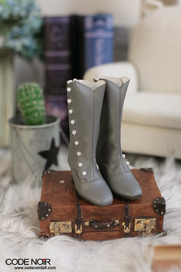 OLD CLS000181 Charcoal Grey Button Boots SD ver. [Limited Time] | Preorder | SHOES