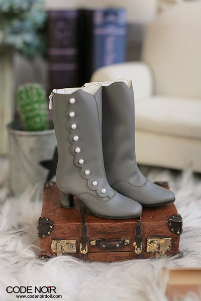 OLD CLS000181 Charcoal Grey Button Boots SD ver. [Limited Time] | Preorder | SHOES