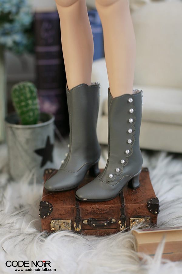 OLD CLS000181 Charcoal Grey Button Boots SD ver. [Limited Time] | Preorder | SHOES