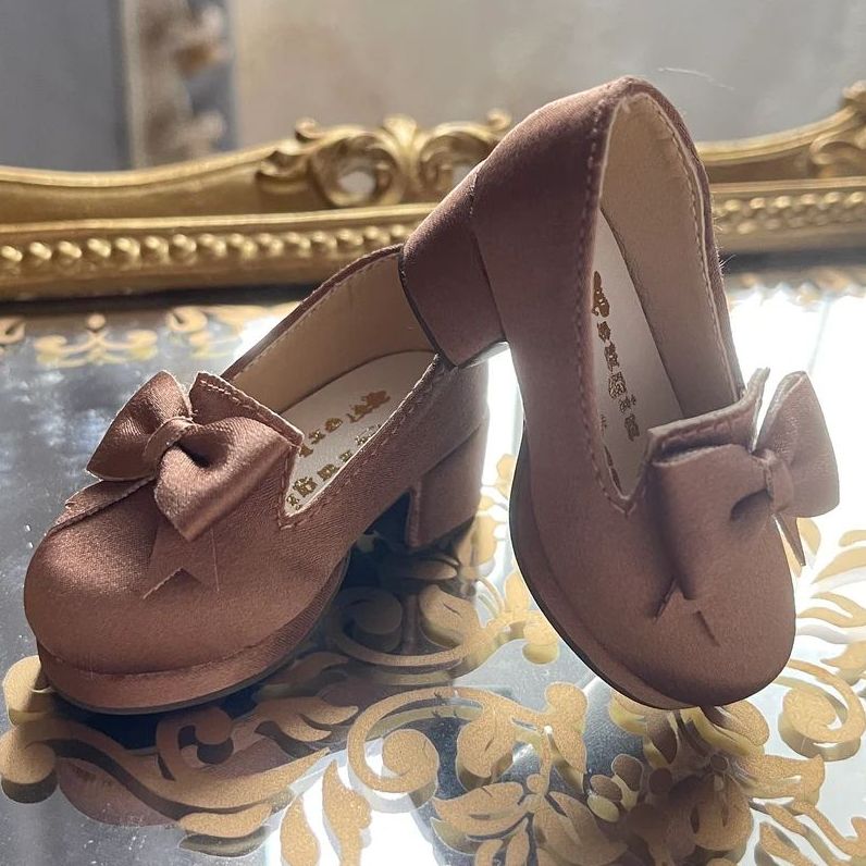 1/4BJD , MDD ,SDM shoes with bow (silky version) -　Brown | Preorder | SHOES