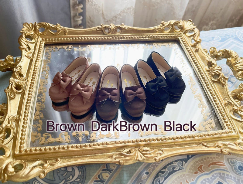 1/4BJD , MDD ,SDM shoes with bow (silky version) -　Brown | Preorder | SHOES