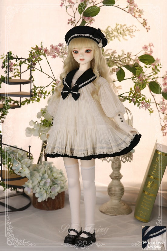 BF Song of Memories: White One Piece, Navy Collar [Limited Time] | Preorder | OUTFIT