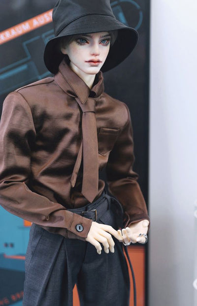 Dress Shirts (Silky) Brick Brown: 70cm Slim [Limited Time] | Preorder | OUTFIT
