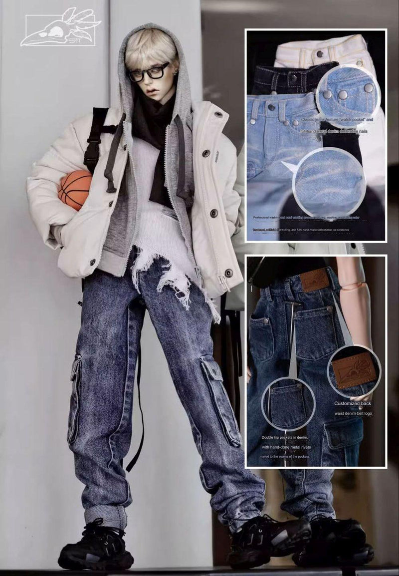 Hip-Hop Casual Jeans White: ID75, YC76 [Limited Time] | Preorder | OUTFIT