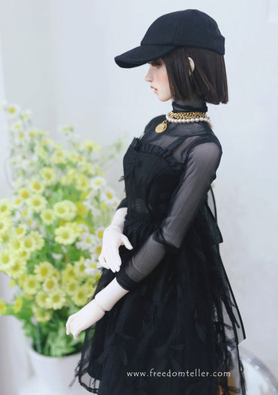 Ribbony (Mini Dress) Black +Hair Ribbon Off-White 58cm&64cm | Preorder | OUTFIT