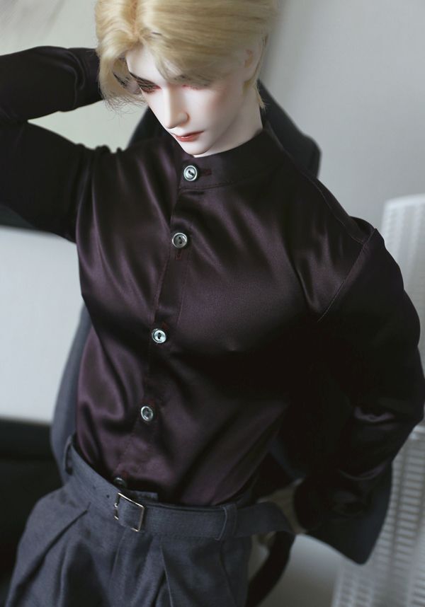 Silky Shirts (Tight fit) Dark Purple: 75cm-76cm [Limited Time Offer] | PREORDER | OUTFIT