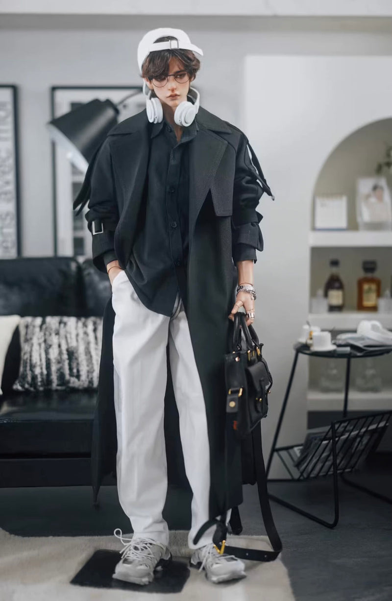 Long Trench Coat Black: LOONG73 [Limited time] | PREORDER | OUTFIT