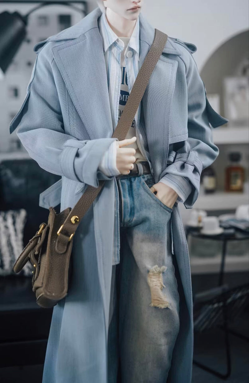 Long Trench Coat Haze Blue: ID75 [Limited time] | PREORDER | OUTFIT