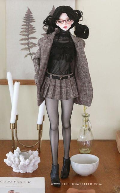 Overfit Jacket (Belted) Brown Check + Mini Skirt [Limited Time Offer] | PREORDER | OUTFIT