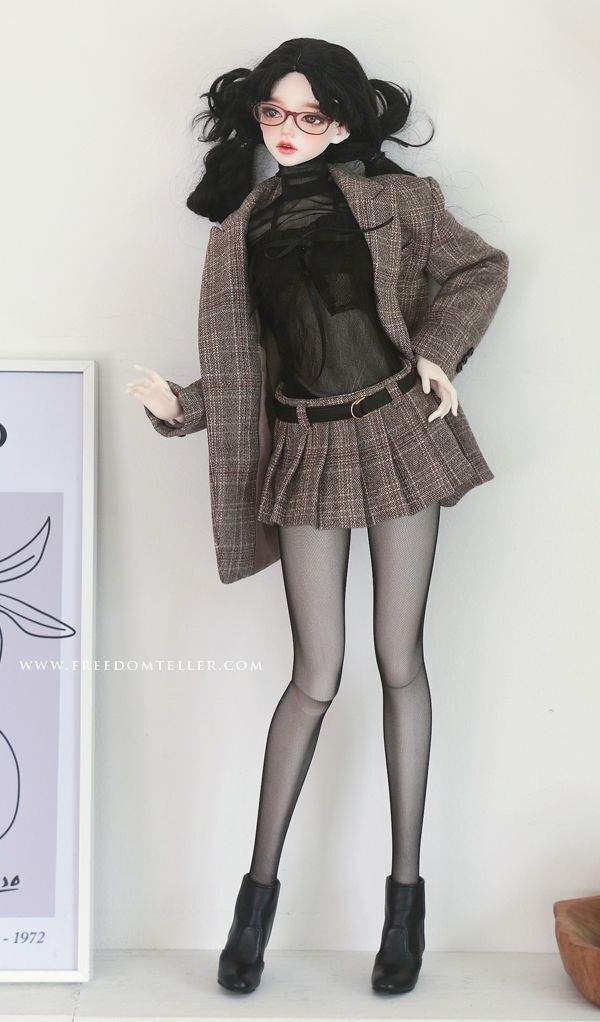 Overfit Jacket (Belted) Brown Check + Mini Skirt [Limited Time Offer] | PREORDER | OUTFIT