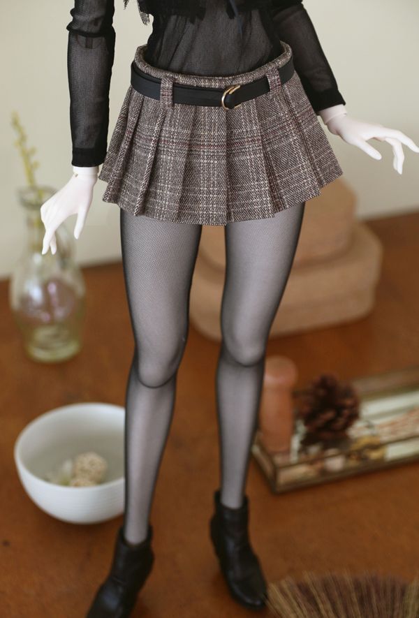 Overfit Jacket (Belted) Brown Check + Mini Skirt [Limited Time Offer] | PREORDER | OUTFIT