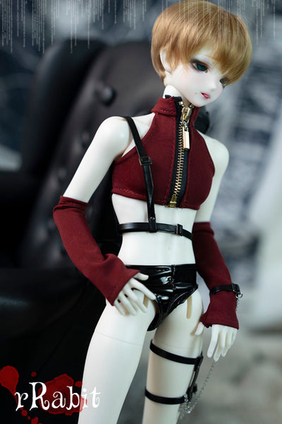 [Beloved Killer - Agent Z] (Wine top + Patent Leather Pants) [Limited quantity] | PREORDER | OUTFIT