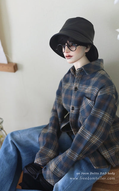 Daily (Overfit)-vintage check blue check: 65cm [Limited time offer] | PREORDER | OUTFIT