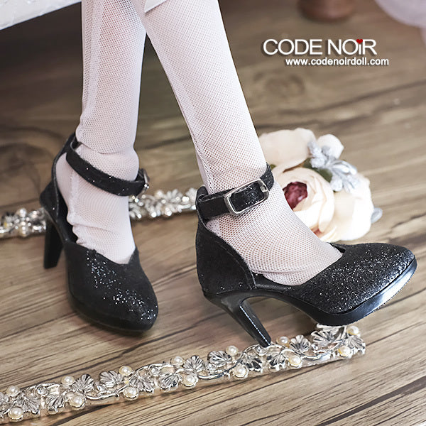 CLS000196 Black Glitter Heels (High Heel) [2025_1 Preorder] | PREORDER | SHOES