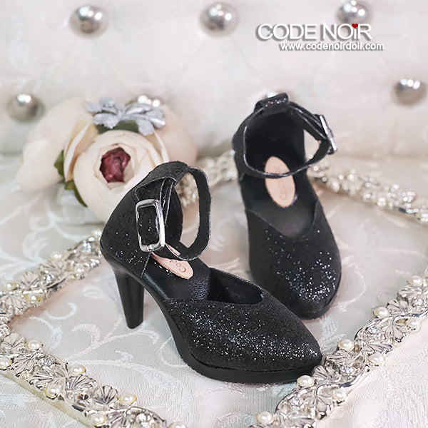 CLS000196 Black Glitter Heels (High Heel) [2025_1 Preorder] | PREORDER | SHOES