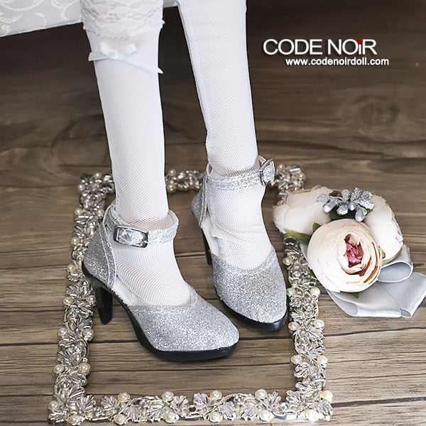 CLS000197 Silver Glitter Heels (High Heel) [2025_1 Preorder] | PREORDER | SHOES