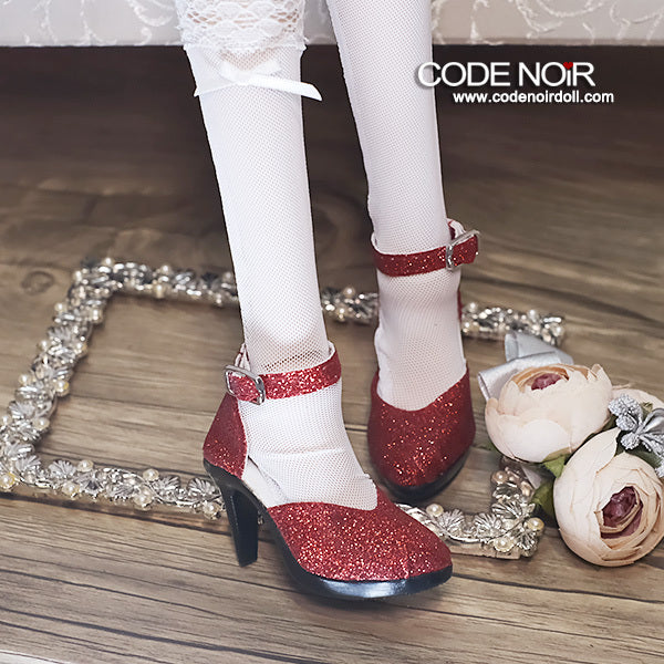 CLS000198 Red Glitter Heels (High Heel) [2025_1 Preorder] | PREORDER | SHOES