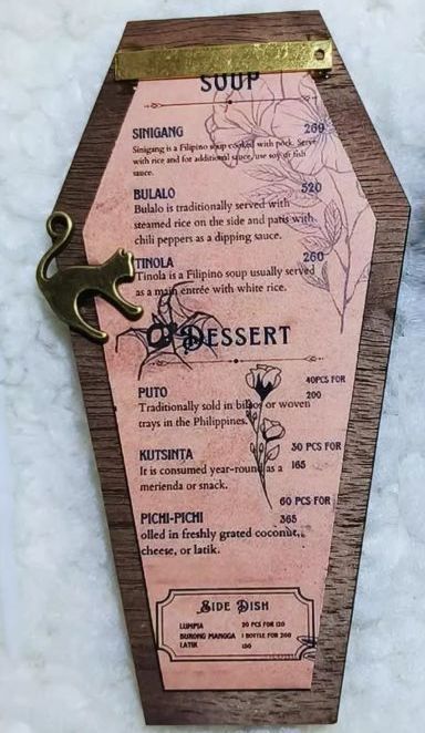 Gothic Style Menu Board: 1/3 Black Cat | PREORDER | ACCESSORY