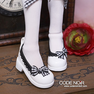 [2025_2 Preorder] CMS000221 White Checkered Ribbon | PREORDER | SHOES