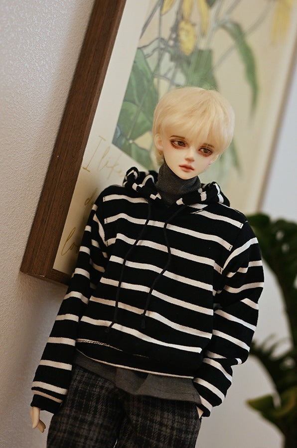 [MSD, SD9] stripe hood - Khaki 	[Limited Time] | PREORDER | OUTFIT