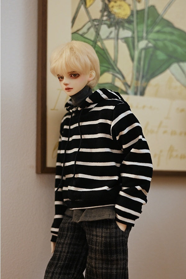 [MSD,SD9] stripe hood-Black [Limited Time] | PREORDER | OUTFIT