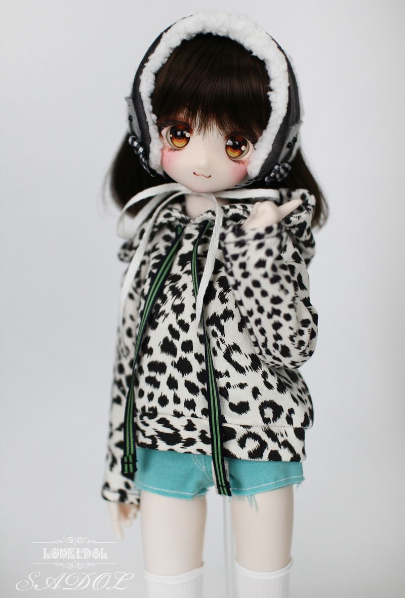 White Leopard Hood Set + Earmuffs (Gray): MDD Girl [Limited Time Offer] | PREORDER | OUTFIT