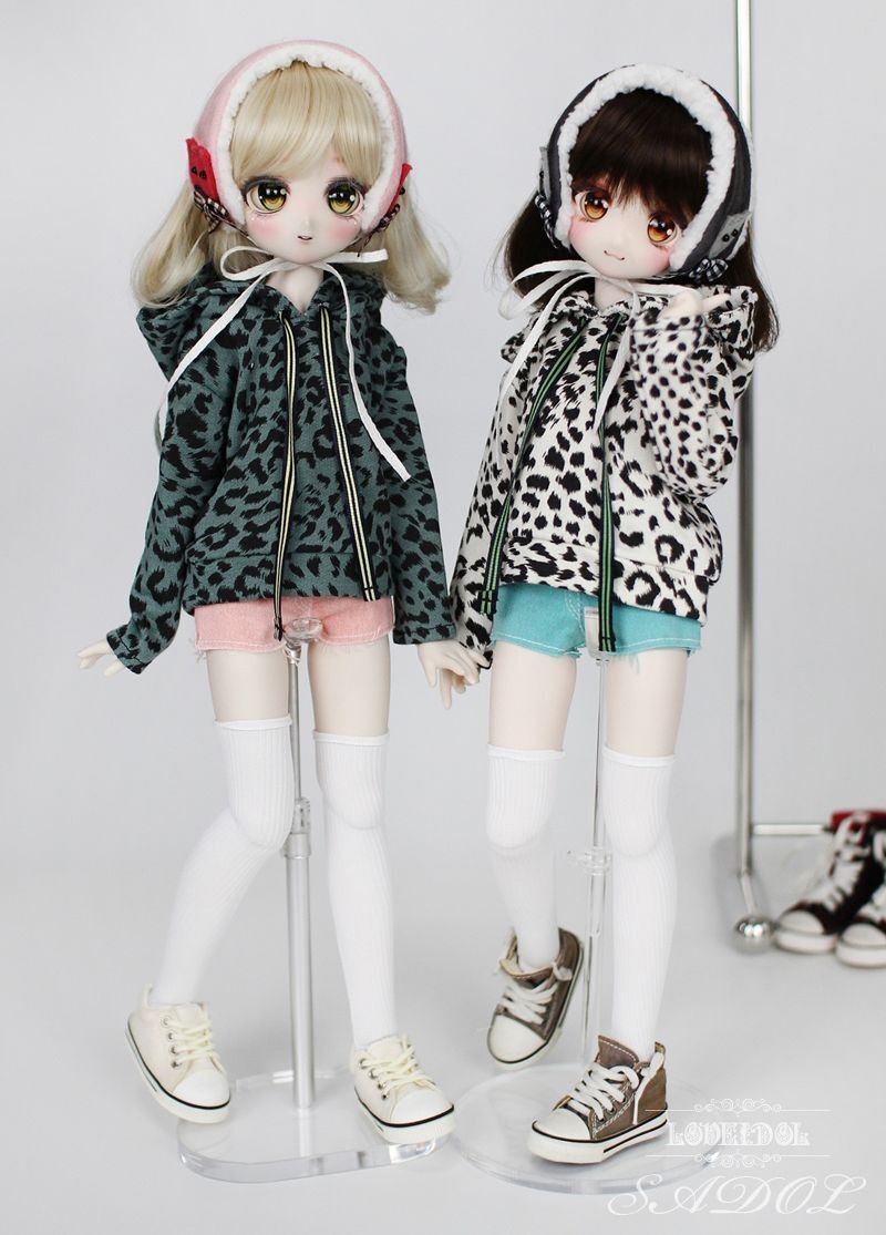 White Leopard Hood Set + Earmuffs (Gray): MDD Girl [Limited Time Offer] | PREORDER | OUTFIT