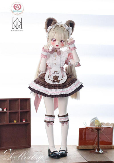 Neko Café Full Set Rasberry Choco: MSD (7-8 inch) [20% OFF for a limited time] | PREORDER | OUTFIT