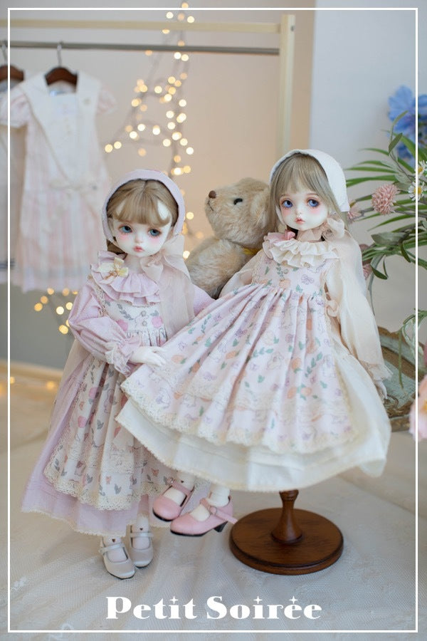 Caroline Dress (for MSD) - Cream Dress + Pink Apron  | Preorder | OUTFIT