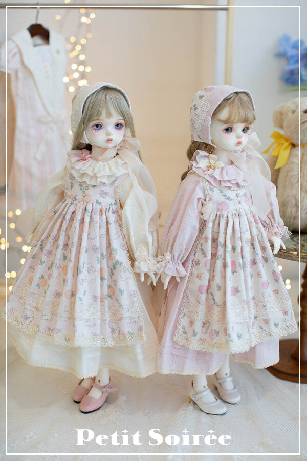 Caroline Dress (for MSD) - Cream Dress + Pink Apron  | Preorder | OUTFIT