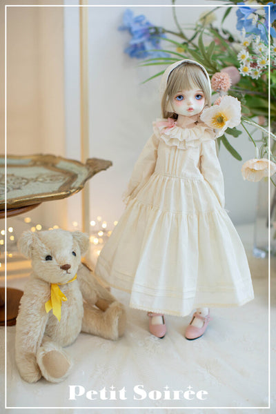 Caroline Dress (for MSD) - Cream Dress + Pink Apron  | Preorder | OUTFIT