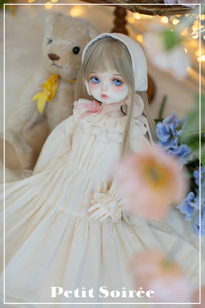 Caroline Dress (for MSD) - Cream Dress + Pink Apron  | Preorder | OUTFIT