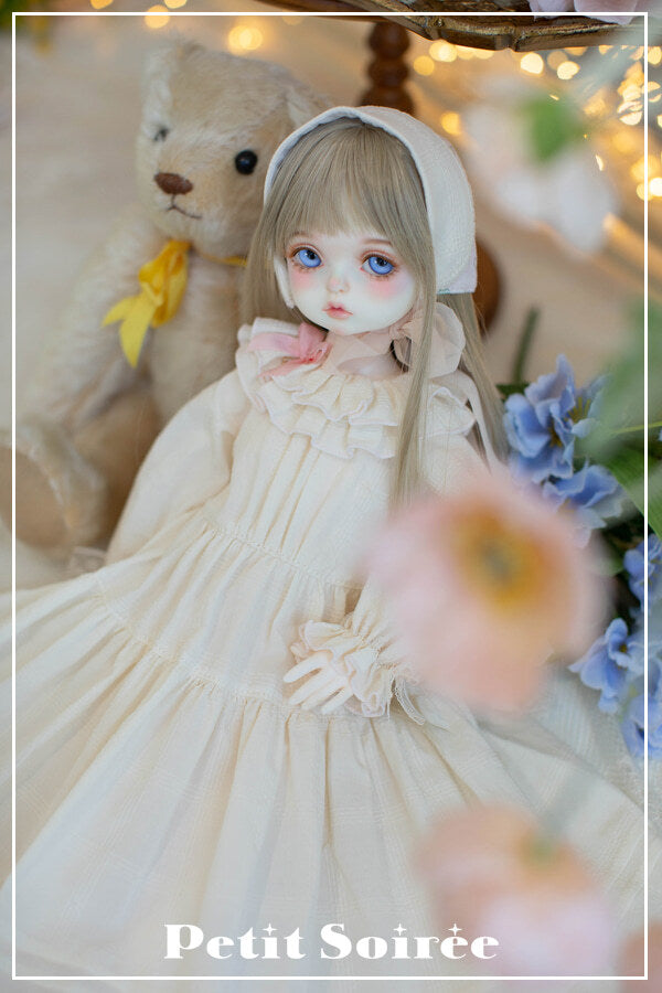 Caroline Dress (for MSD) - Cream Dress + Pink Apron  | Preorder | OUTFIT