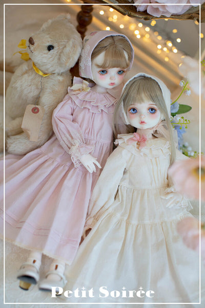 Caroline Dress (for MSD) - Cream Dress + Pink Apron  | Preorder | OUTFIT