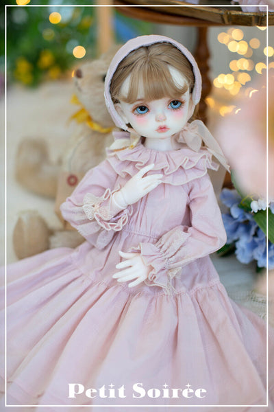 Caroline Dress (for MSD) - Cream Dress + Pink Apron  | Preorder | OUTFIT
