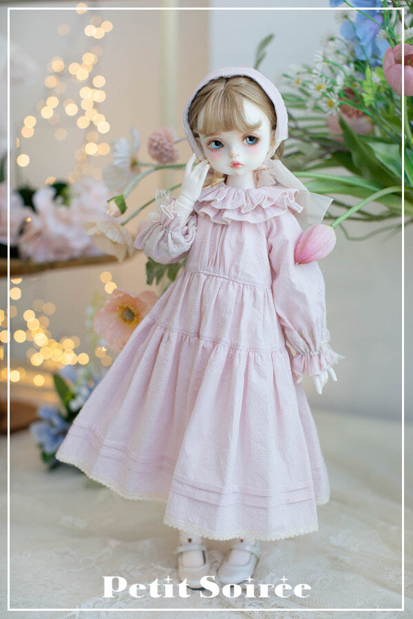 Caroline Dress (for MSD) - Cream Dress + Pink Apron  | Preorder | OUTFIT