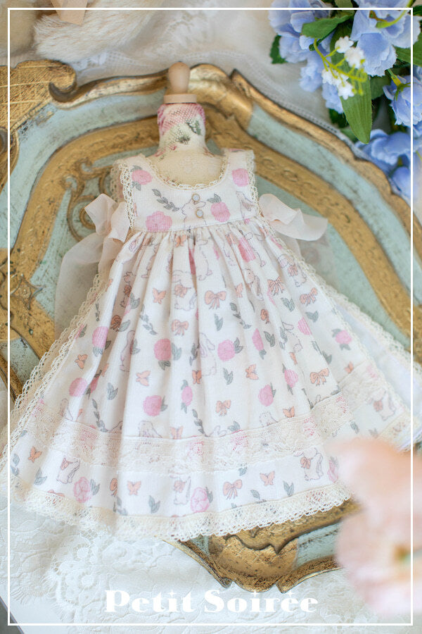 Caroline Dress (for MSD) - Cream Dress + Pink Apron  | Preorder | OUTFIT