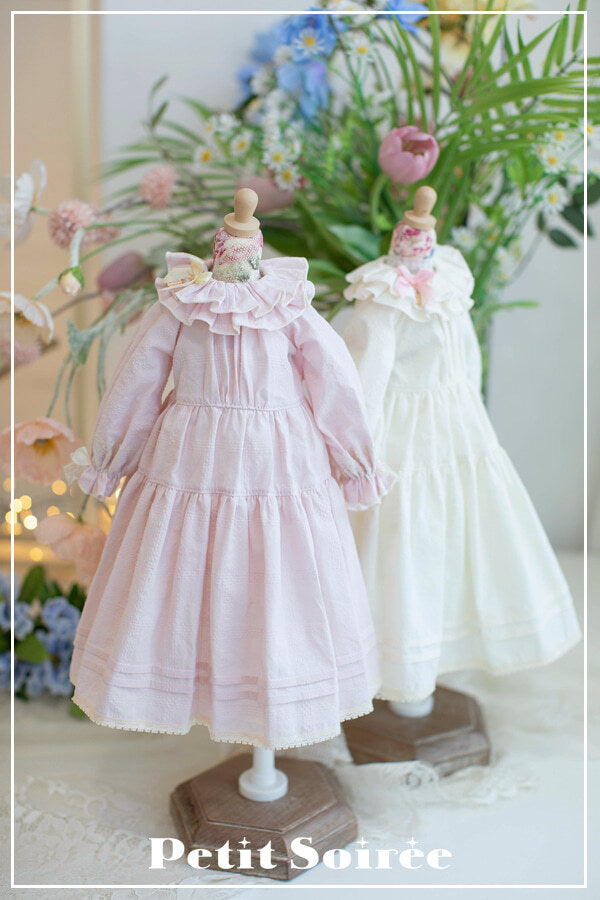 Caroline Dress (for MSD) - Cream Dress + Pink Apron  | Preorder | OUTFIT