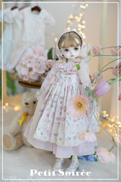 Caroline Dress (for MSD) - Cream Dress + Pink Apron  | Preorder | OUTFIT