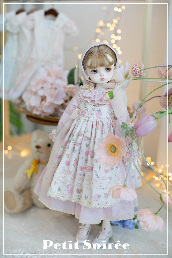 Caroline Dress (for MSD) - Cream Dress + Pink Apron  | Preorder | OUTFIT