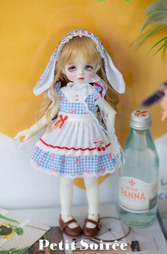 Petit Rabbit Dress (for USD):Sea blue (Pink ribbon) | Preorder | OUTFIT
