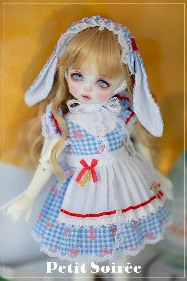 Petit Rabbit Dress (for USD):Sea blue (Pink ribbon) | Preorder | OUTFIT