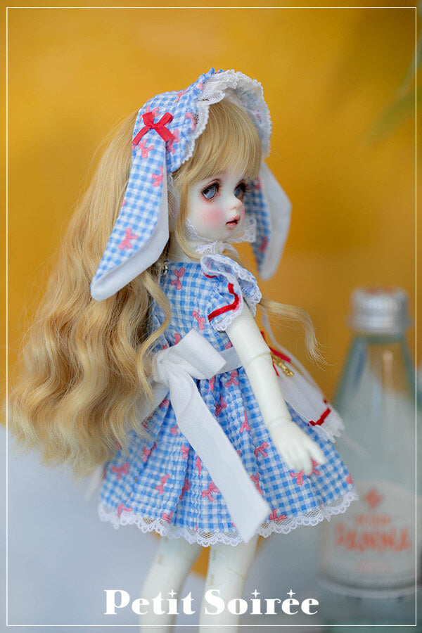 Petit Rabbit Dress (for USD):Sea blue (Pink ribbon) | Preorder | OUTFIT