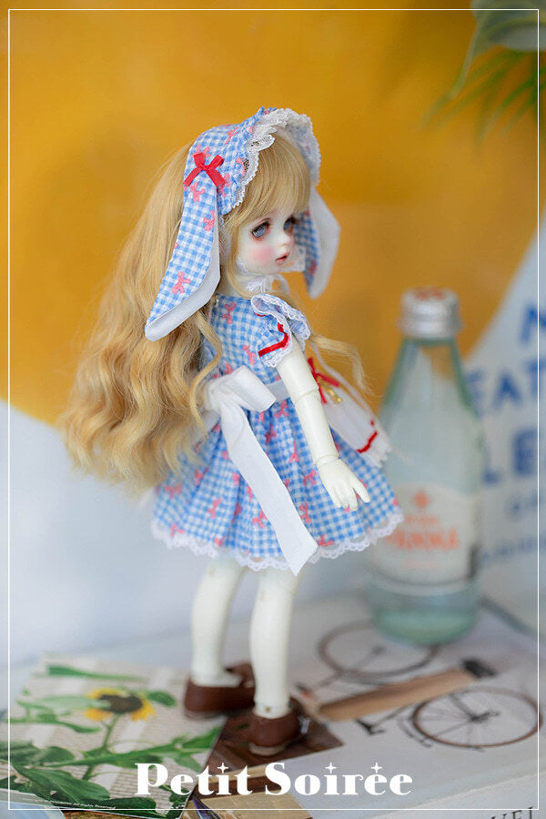 Petit Rabbit Dress (for USD):Sea blue (Pink ribbon) | Preorder | OUTFIT